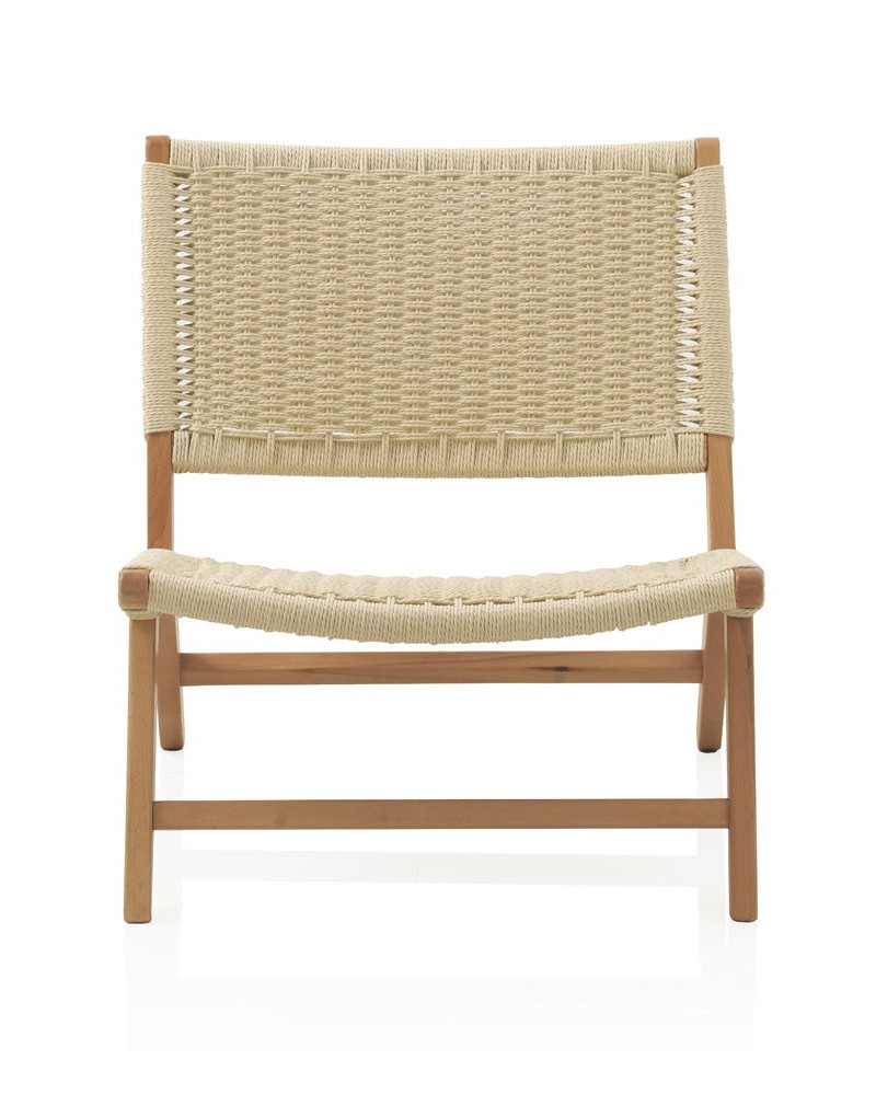 Sillón madera de haya con asiento y respaldo trenzado