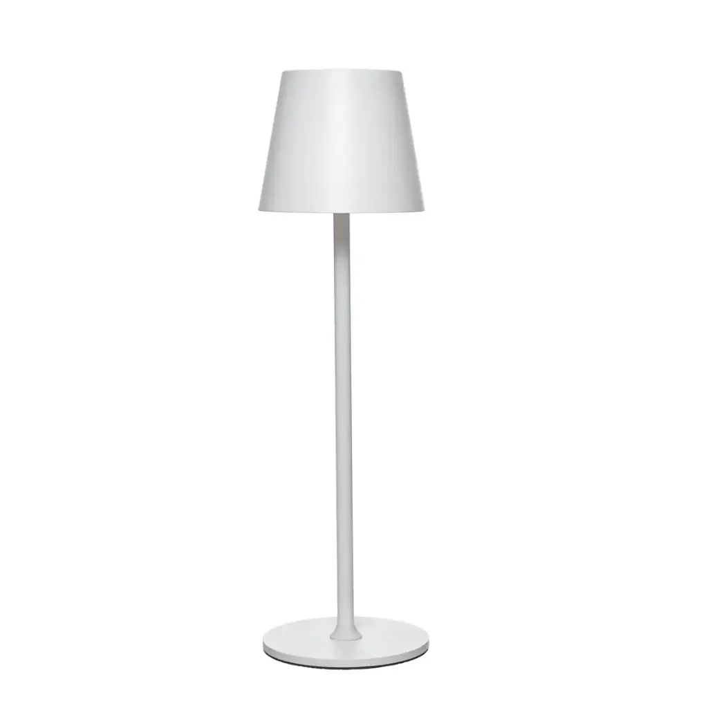 Lámpara de mesa metálica blanca
