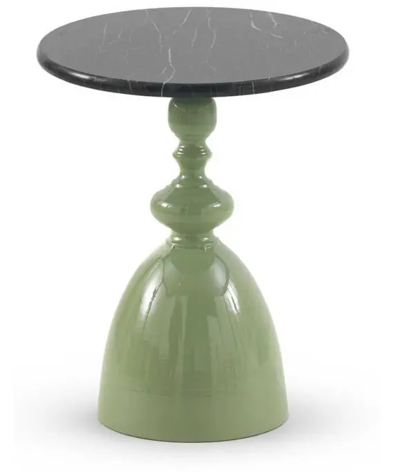 Mesa auxiliar metal/mármol verde