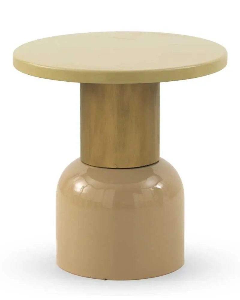 Mesa auxiliar metálica crema