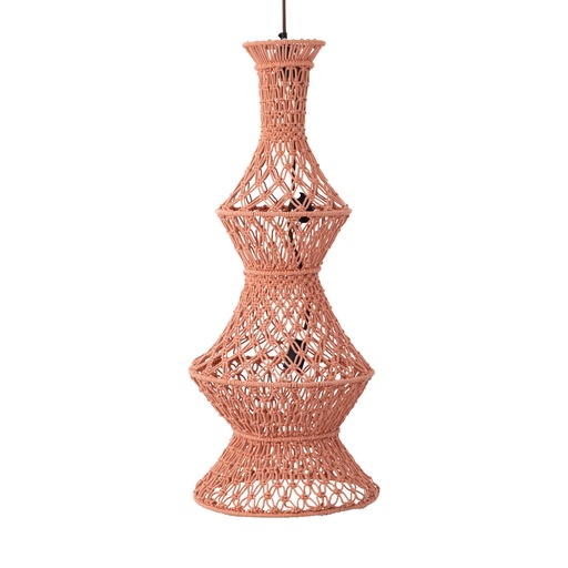 [1674-719624] Lámpara colgante de macramé de algodón Milley Orange 3 capas