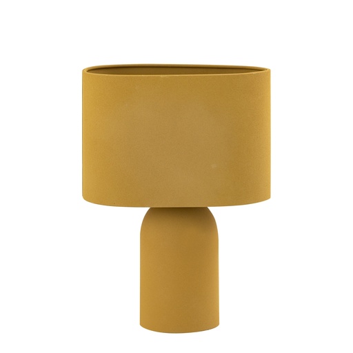 [1674-719656] Lámpara de mesa redonda de hierro amarillo Rhyda pantalla ovalada