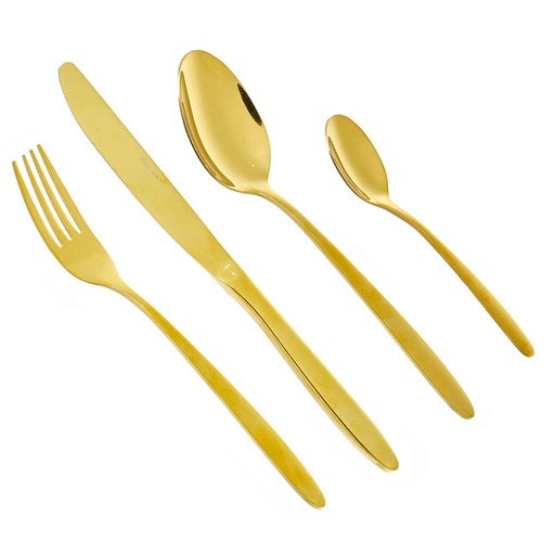 [2005-64032] Juego de cubiertos 24 pz dorado