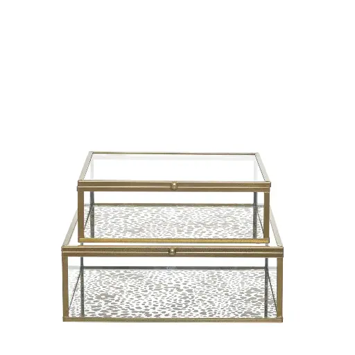 [2005-32854] Caja metálica/cristal decorativa (Pack 2 ud)