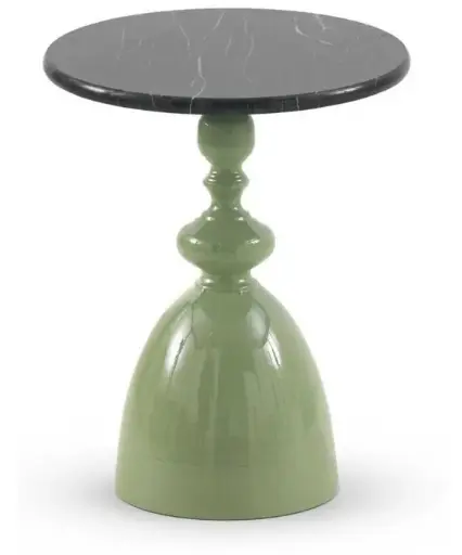 [0149-11471] Mesa auxiliar metal/mármol verde