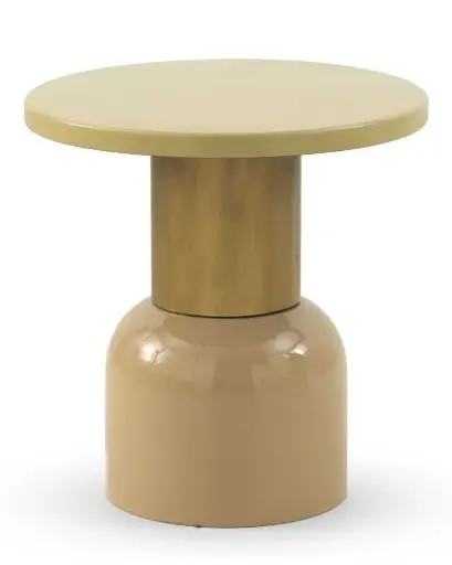 [0149-11468] Mesa auxiliar metálica crema