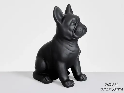 [9114-260-562] Figura Bulldog negro 30x20x38 cm