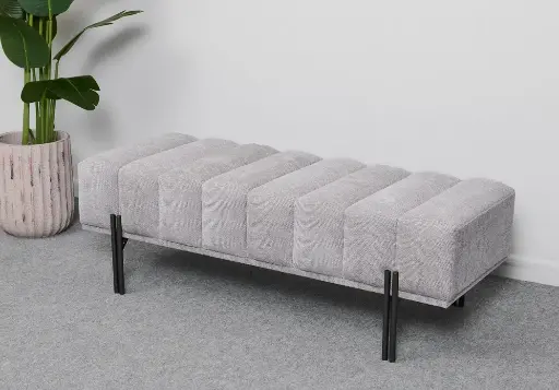 [9114-570-014] Pie de cama Hobart gris 125x50x40 cm