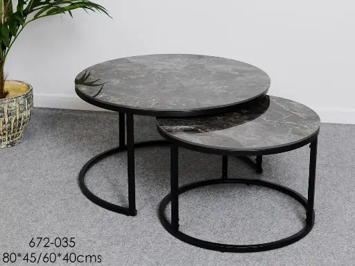 [9114-672-035] Mesa auxiliar nido Memphis (Set 2 unidades) 